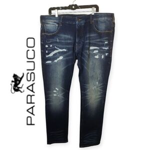 Parasuco Distressed Unique Wash Skinny Fit Low Rise Jeans 40×32